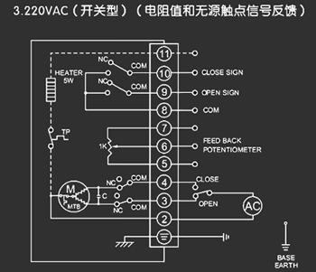 220VAC開(kāi)關(guān)型<a href='http://www.whyhs.com/Product/diefa/diandongdiefa/' target='_blank'>電動(dòng)<a href='http://www.whyhs.com/Product/diefa/' target='_blank'>蝶閥</a></a>接線圖